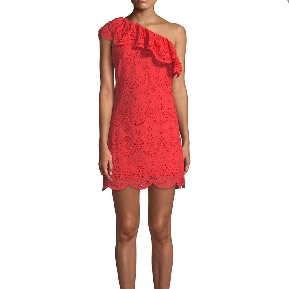 Cupcakes & Cashmere Cosmo one shoulder dress eyelet